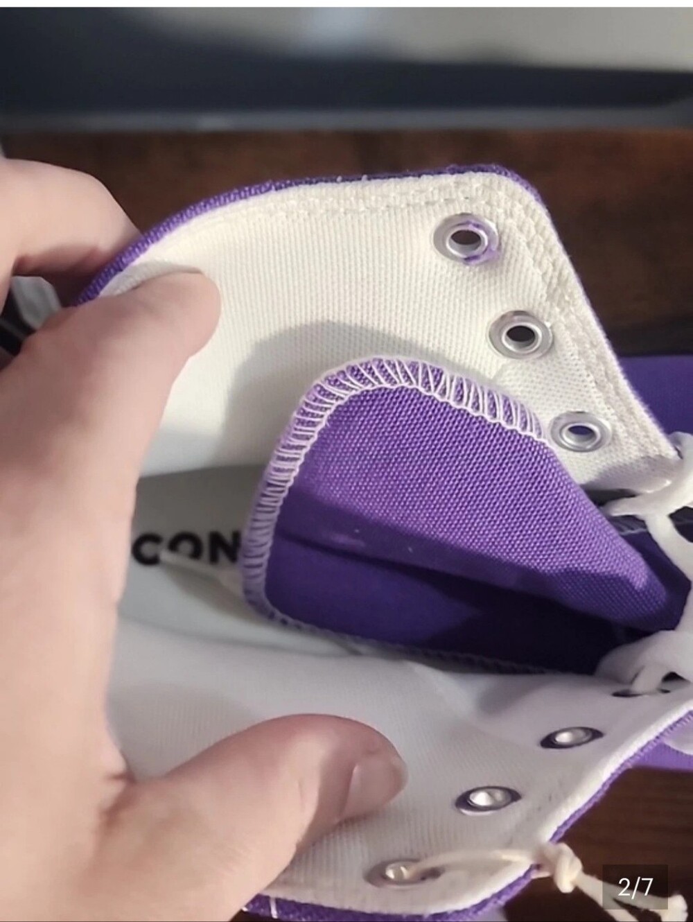 Converse Purple High Top Canvas Sneakers Size 10 In Men And Size 12 In Women. FP - Picture 2 of 8